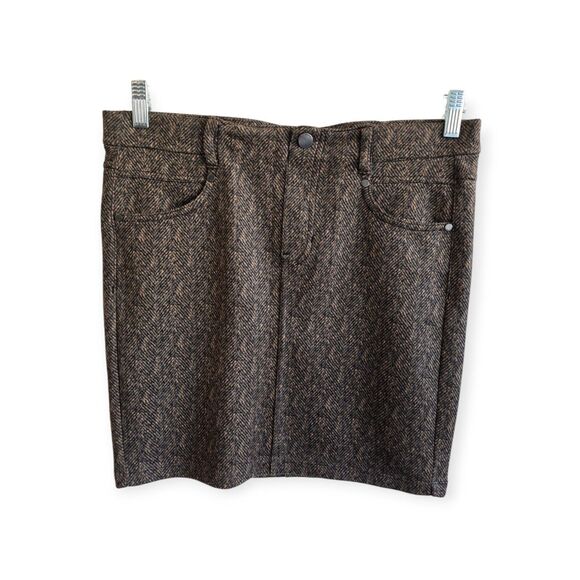 Liverpool Womens Gia Glider Skirt size 8 Stitch Fix Tan Herringbone - Picture 1 of 6